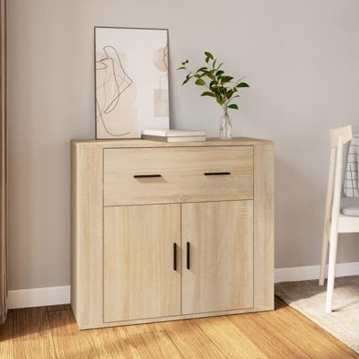 Dressoir 80x33x70 cm bewerkt hout sonoma eikenkleurig