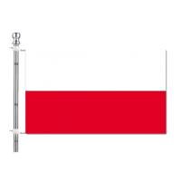 Vlaggenstok / vlaggenmast set - incl vlag van Polen 90 x 150 cm - aluminium - 183 cm