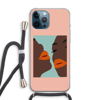 Orange lips: iPhone 12 Pro Transparant Hoesje met koord