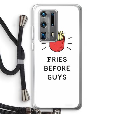 Fries before guys: Huawei P40 Pro Plus Transparant Hoesje met koord