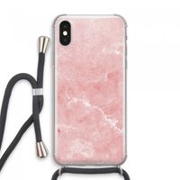 Roze marmer: iPhone XS Max Transparant Hoesje met koord Roze marmer: iPhone XS Max Transparant Hoesje met koord