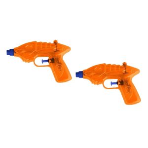 2x Waterpistool/waterpistolen oranje 16,5 cm