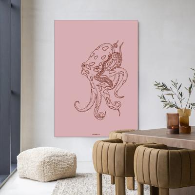Urban Cotton Wandkleed 'Polypus' 145 x 190cm in Frame - black