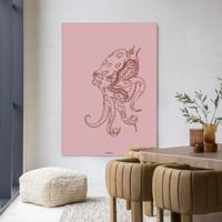Urban Cotton Wandkleed 'Polypus' 145 x 190cm in Frame - black