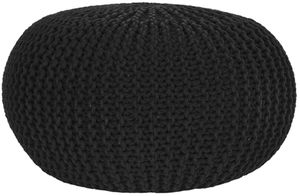 LABEL51 Poef 'Knitted', 70 x 35cm, kleur Zwart