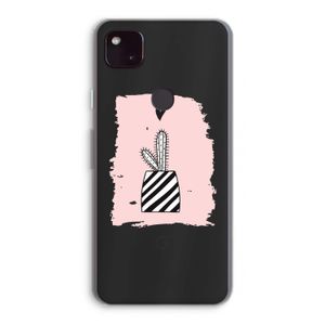 Zwart-wit cactus: Google Pixel 4a 5G Transparant Hoesje