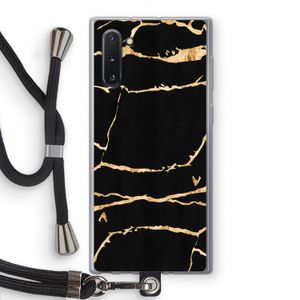 Gouden marmer: Samsung Galaxy Note 10 Transparant Hoesje met koord
