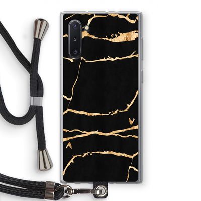 Gouden marmer: Samsung Galaxy Note 10 Transparant Hoesje met koord