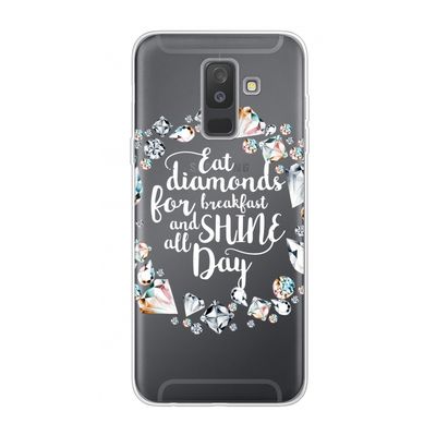 Diamonds: Samsung Galaxy A6 Plus (2018) Transparant Hoesje