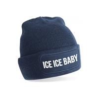 Ice ice baby - wintermuts - unisex - one size - blauw - mutsen met coole tekst