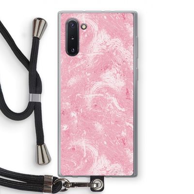 Abstract Painting Pink: Samsung Galaxy Note 10 Transparant Hoesje met koord