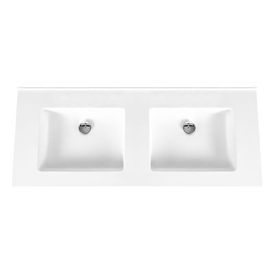 Wastafel Boss & Wessing Zonder Kraangaten 45.5x154 cm Solid Surface Wit Boss & Wessing