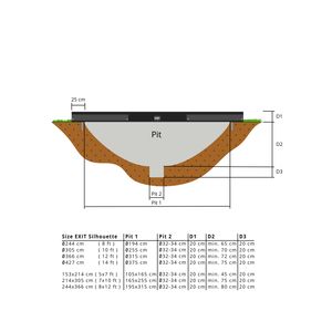 EXIT Silhouette inground trampoline 153x214cm met veiligheidsnet - zwart