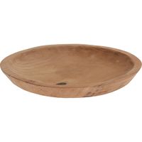 Tafeldecoratie schaal/plateau - teak hout - D30 x H4 cm