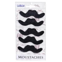 Mexicaanse snorren - 5x stuks - zwart - nepsnorren - plaksnorren - verkleden - carnaval Mexicaanse snorren - 5x stuks - zwart - nepsnorren - plaksnorren - verkleden - carnaval