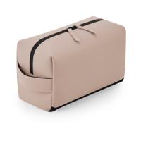 Bagbase Toilettas - make-up tas Monaco - lederlook coating - mat roze - 25x12x15 cm