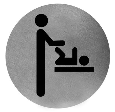 Mediclinics Mediclinics pictogram luierverschoning zelfklevend rond PS0001CS - RVS