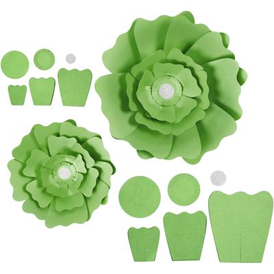 Creativ Company Papieren bloemen, d 15+25 cm, 230 gr, groen, 2 stuk/ 1 doos