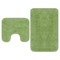 Badmattenset stof groen 2-delig - thumbnail
