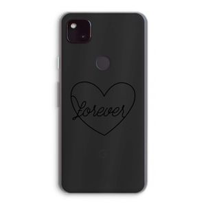 Forever heart black: Google Pixel 4a 5G Transparant Hoesje