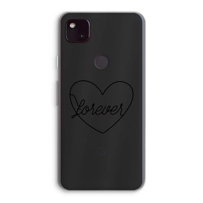 Forever heart black: Google Pixel 4a 5G Transparant Hoesje
