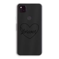 Forever heart black: Google Pixel 4a 5G Transparant Hoesje