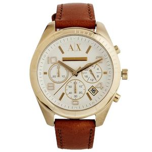 Horlogeband Armani Exchange AX5505 Leder Cognac 18mm