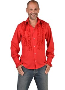 Party Blouse Rouches Zijden Rood
