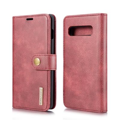 Dg. MING Crazy Horse textuur Flip afneembare magnetische lederen case voor Galaxy S10 Plus met houder & card slots & portemonnee (rood)