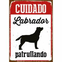 Plaat Magnet & Steel Cuidado Labrador Patrullando 14,8 x 21 cm
