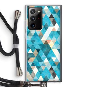 Gekleurde driehoekjes blauw: Samsung Galaxy Note 20 Ultra / Note 20 Ultra 5G Transparant Hoesje met koord
