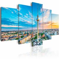 Schilderij - Berlijnse TV Toren, Duitsland , multi kleur , 5 luik