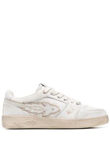 Enterprise Japan logo-patch leather sneakers - Blanc