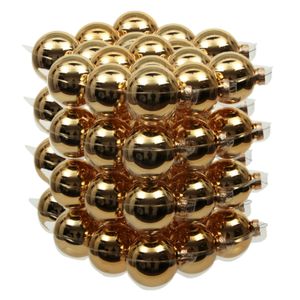 72x Gouden glazen kerstballen 6 cm glans