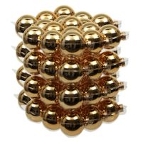 72x Gouden glazen kerstballen 6 cm glans