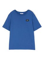 Dolce & Gabbana Kids t-shirt en coton à logo pailleté - Bleu - thumbnail