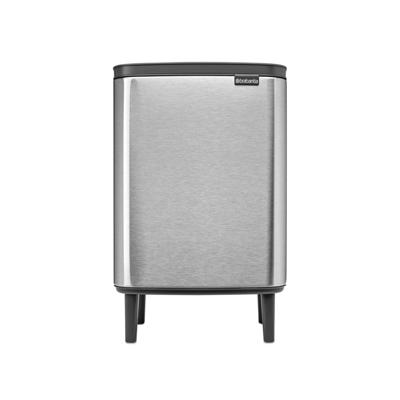 Brabantia Bo Hi Afvalemmer - 12 liter - kunststof binnenemmer - matt steel fingerprint proof 227264