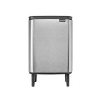 Brabantia Bo Hi Afvalemmer - 12 liter - kunststof binnenemmer - matt steel fingerprint proof 227264