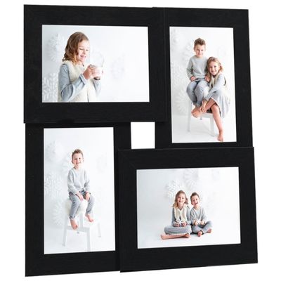 VidaXL Fotolijst voor 4x(10x15 cm) foto mdf zwart