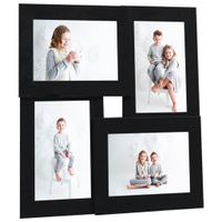 VidaXL Fotolijst voor 4x(10x15 cm) foto mdf zwart
