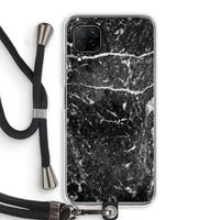 Zwart marmer: Huawei P40 Lite Transparant Hoesje met koord