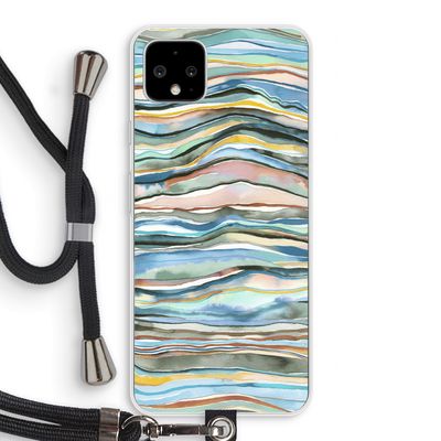 Watercolor Agate: Pixel 4 XL Transparant Hoesje met koord