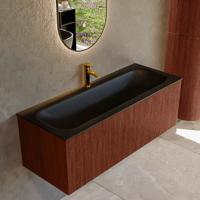 Badmeubel Mondiaz Kurve | 120 cm cm | Meubelkleur Ruby | Wastafelkleur Urban | Solid surface | Wasbak midden spoelbak | 1 kraangat