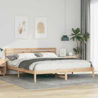 Bedframe met hoofdeinde Bruin 200 x 200 cm Grenenhout