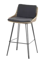 Bohemian Bar chair Natural with cushion - thumbnail