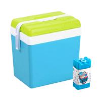 Koelbox met koelelementen - 24 liter - kunststof - blauw - 36 x 27 x 40 cm - Koelboxen - thumbnail