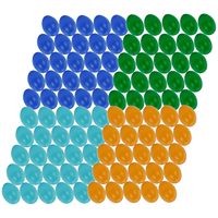 100x stuks multi-color hobby knutselen paaseieren van plastic 4.5 cm - thumbnail