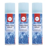 IJsbloemen raam spray - 3x - spuitbus - 150 ml