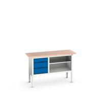 Bott Verso Verstelbare Werkbank | 1500x600x830-930mm | 3 Laden | 1 Schap | Multiplex | RAL 5010 - 16923012.11