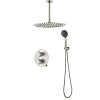 Saniclear Exclusive inbouw regendouche 20cm rond met plafondarm en 3 standen handdouche RVS